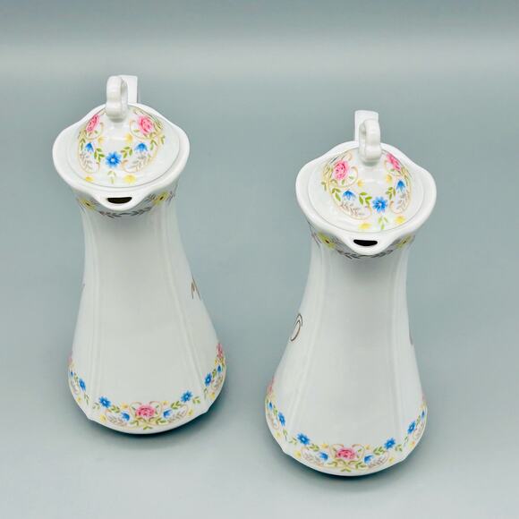 Chodziez Made in Poland Oil and Vinegar Floral Porcelain Cruet Set - Picture 4 of 11